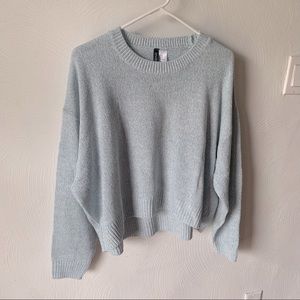 Never worn H&M Divided powder blue flecks crew neck cropped sweater